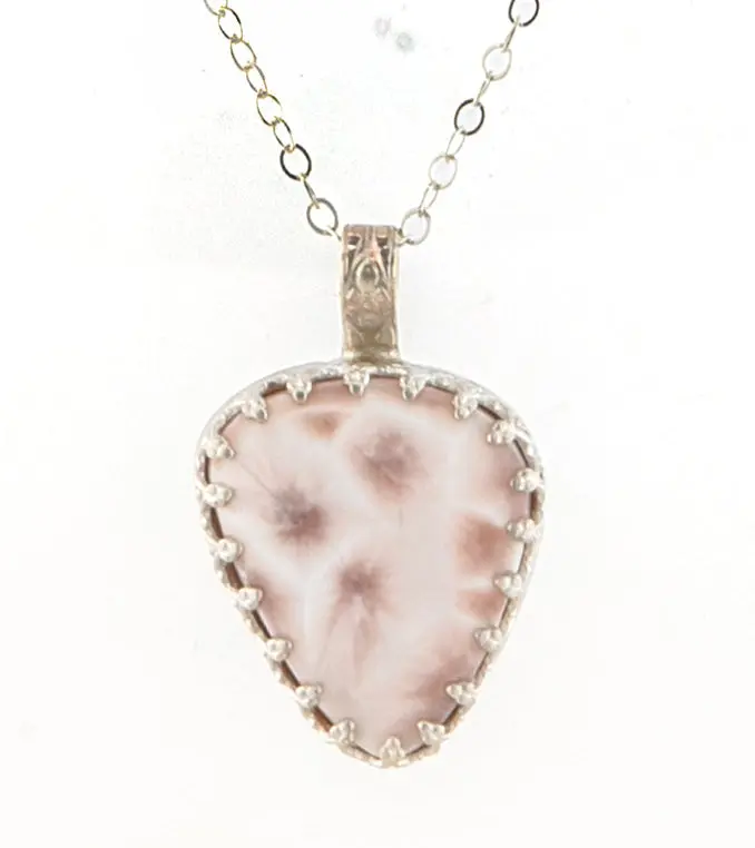 Pink Larimar Teardrop Necklace In Silver By Galit 1