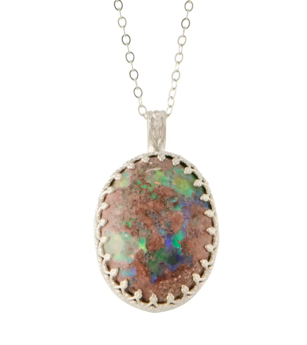 Mexican Jelly Opal Cab Necklace By Galit 1