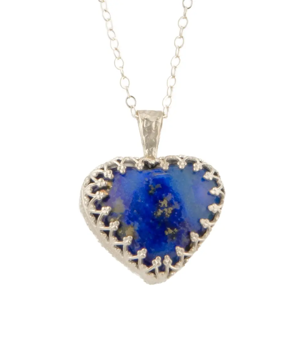 Double-Sided Lapis Heart Necklace By Galit 1