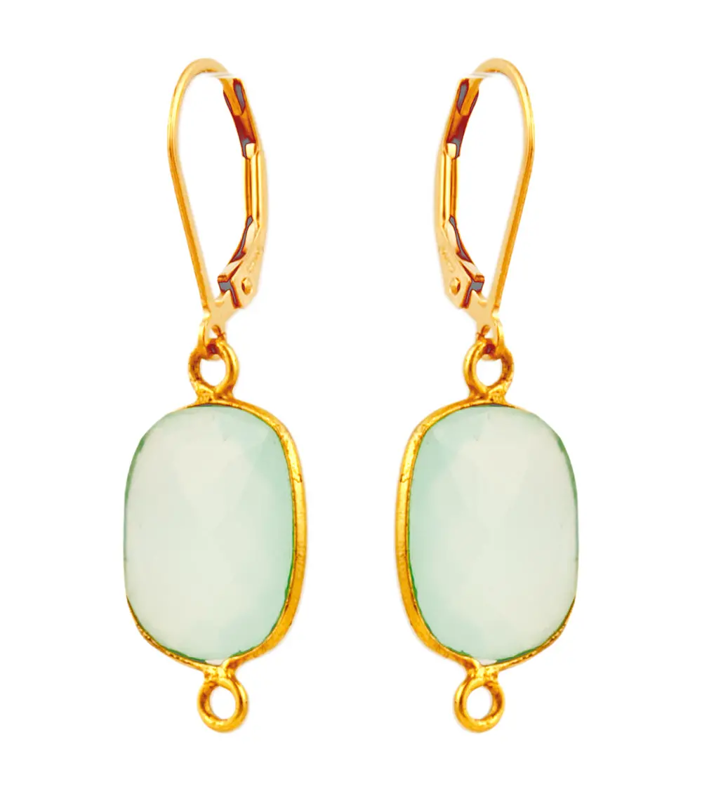 Checkerboard Faceted Blue Calcedony Earrings By Galit 1