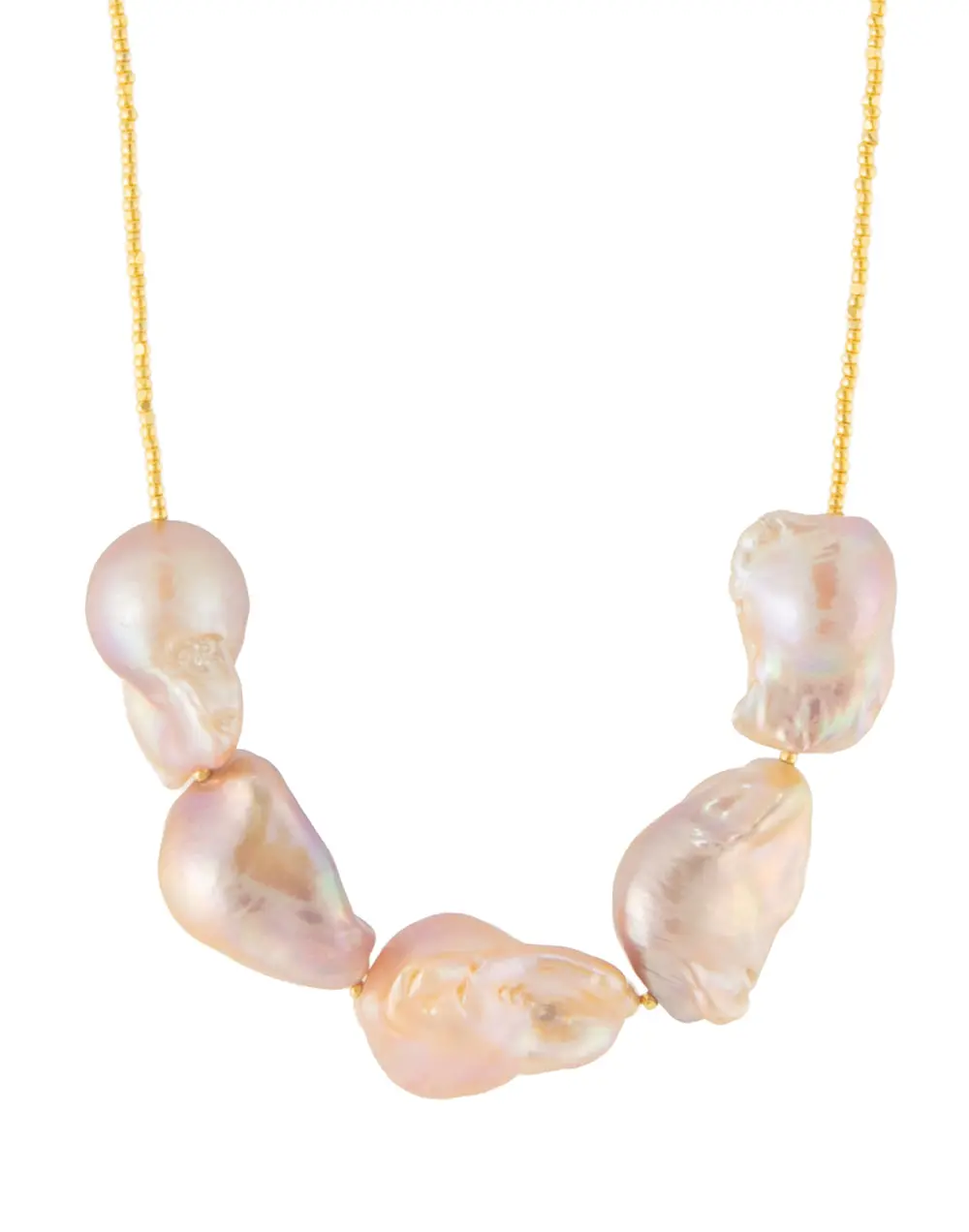 Pink, Golden & Purple Baroque Pearl Necklace By Galit 1