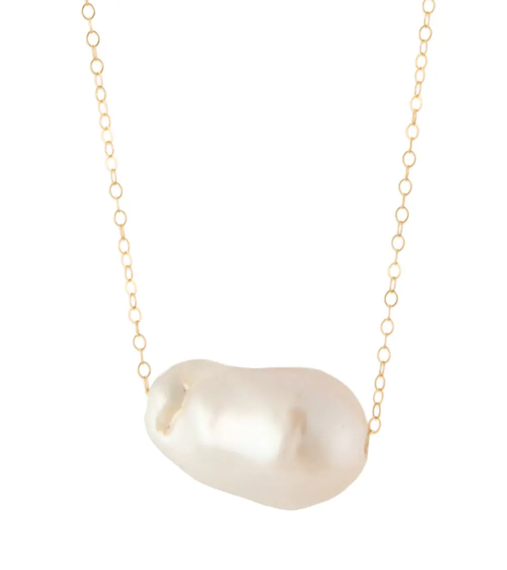 “Floating” White Baroque Pearl Necklace By Galit 1