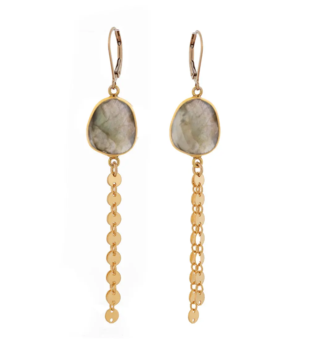 Labradorite Faceted Stone Earrings By Galit 1
