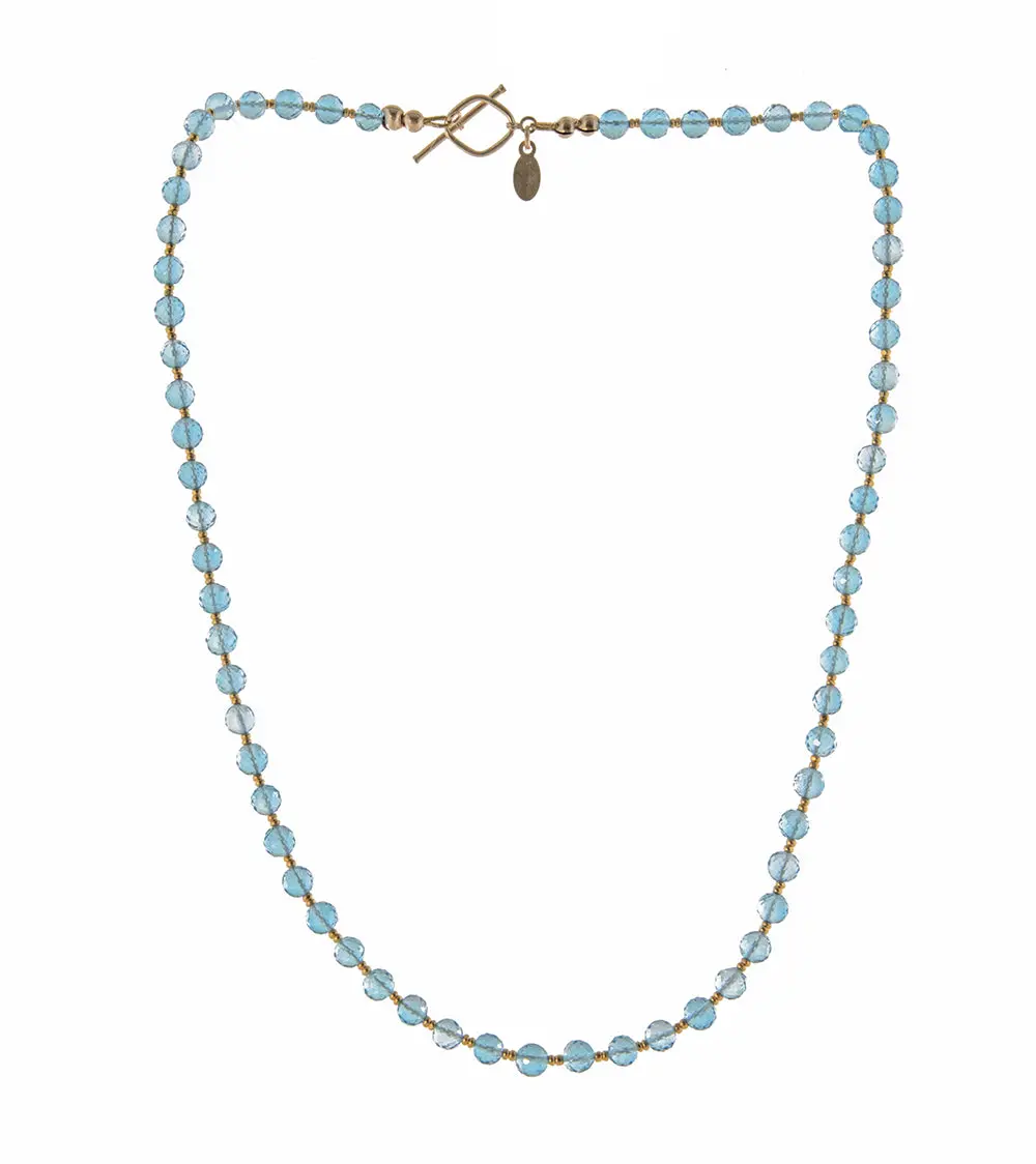 Swiss Blue Topaz Necklace In Gold By Galit 2