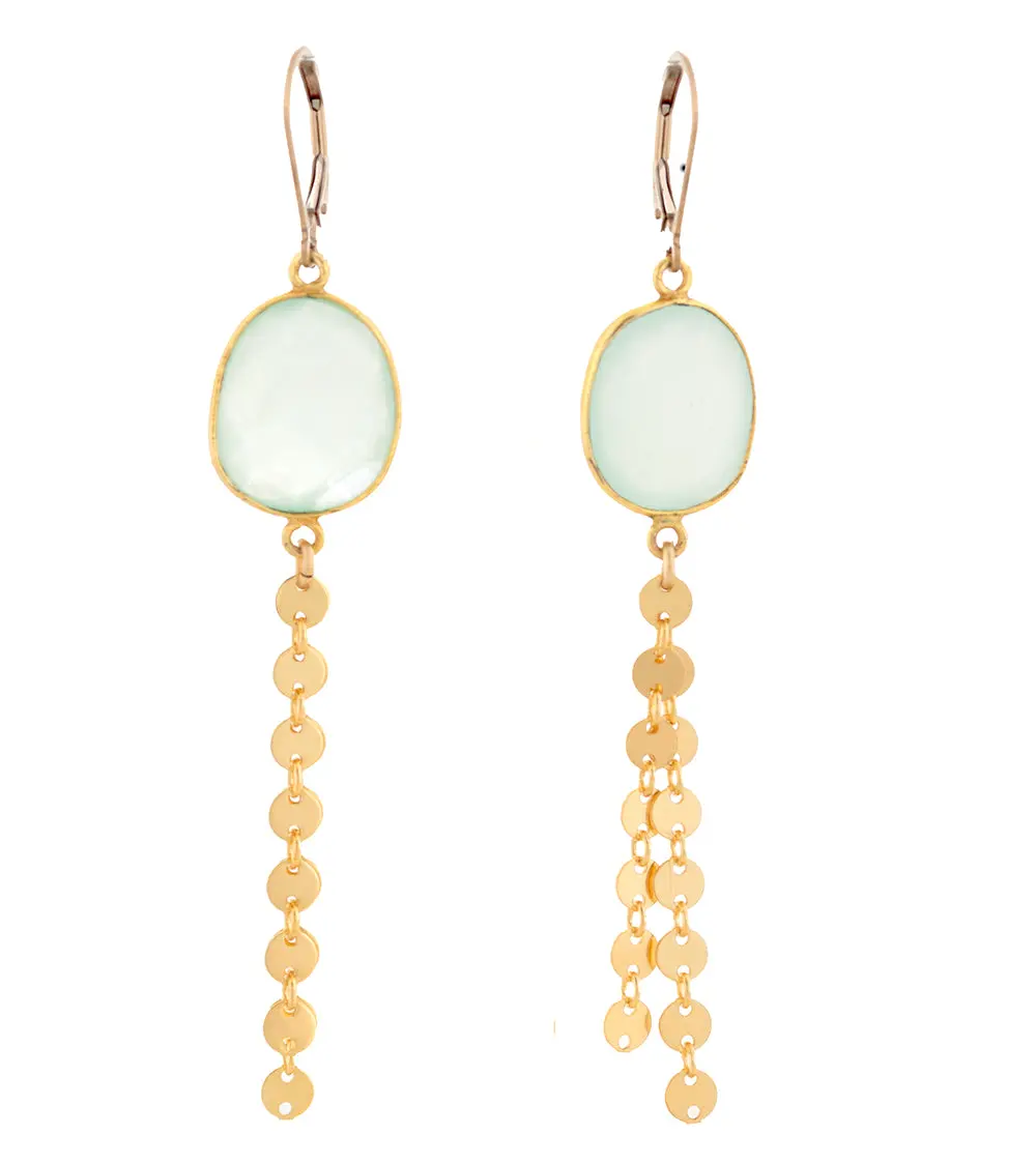 Checkerboard Faceted Blue Calcedony Earrings By Galit 1
