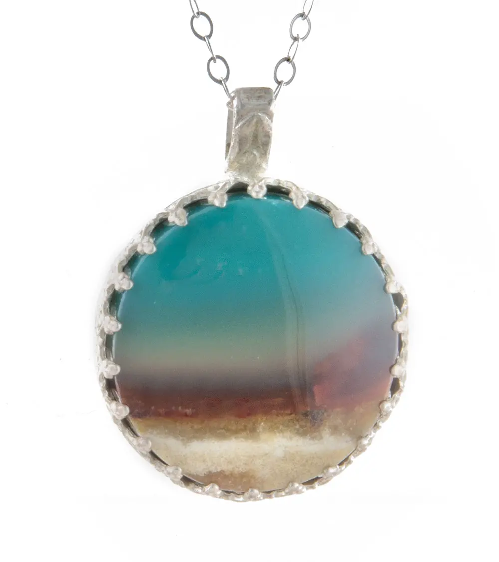 Opalized Petrified Wood Cab Necklace By Galit 1