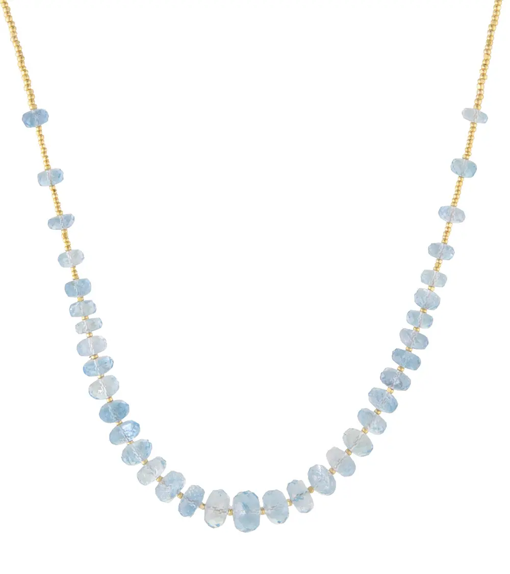 Santa Maria Aquamarine Faceted Bead Necklace By Galit 1