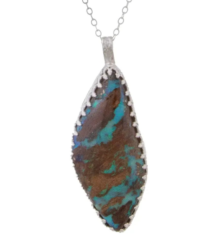 Boulder Opal Necklace In Argentium Silver By Galit 1