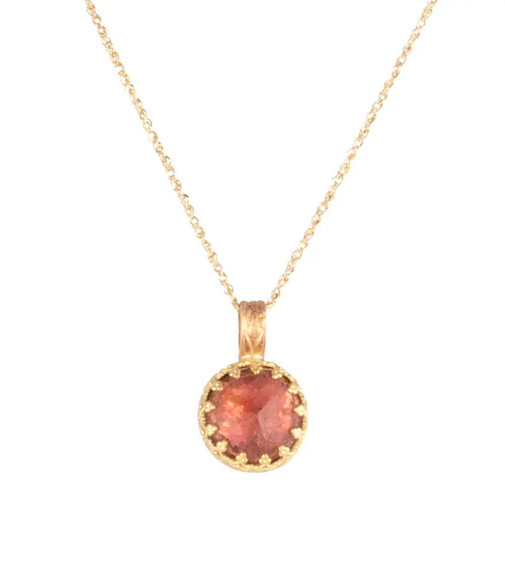 Pink Tourmaline Faceted Round Cab Necklace By Galit 2