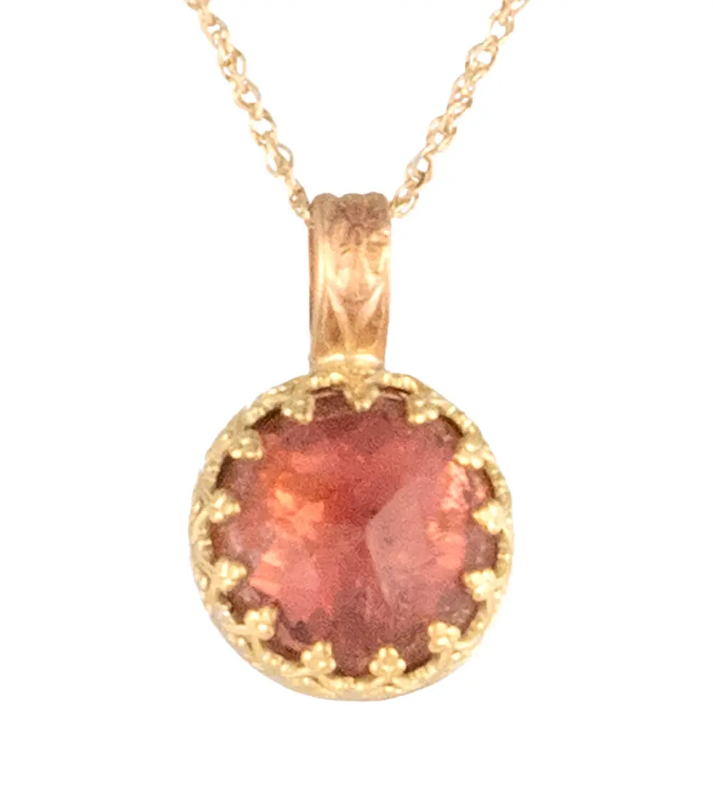 Pink Tourmaline Faceted Round Cab Necklace By Galit 1
