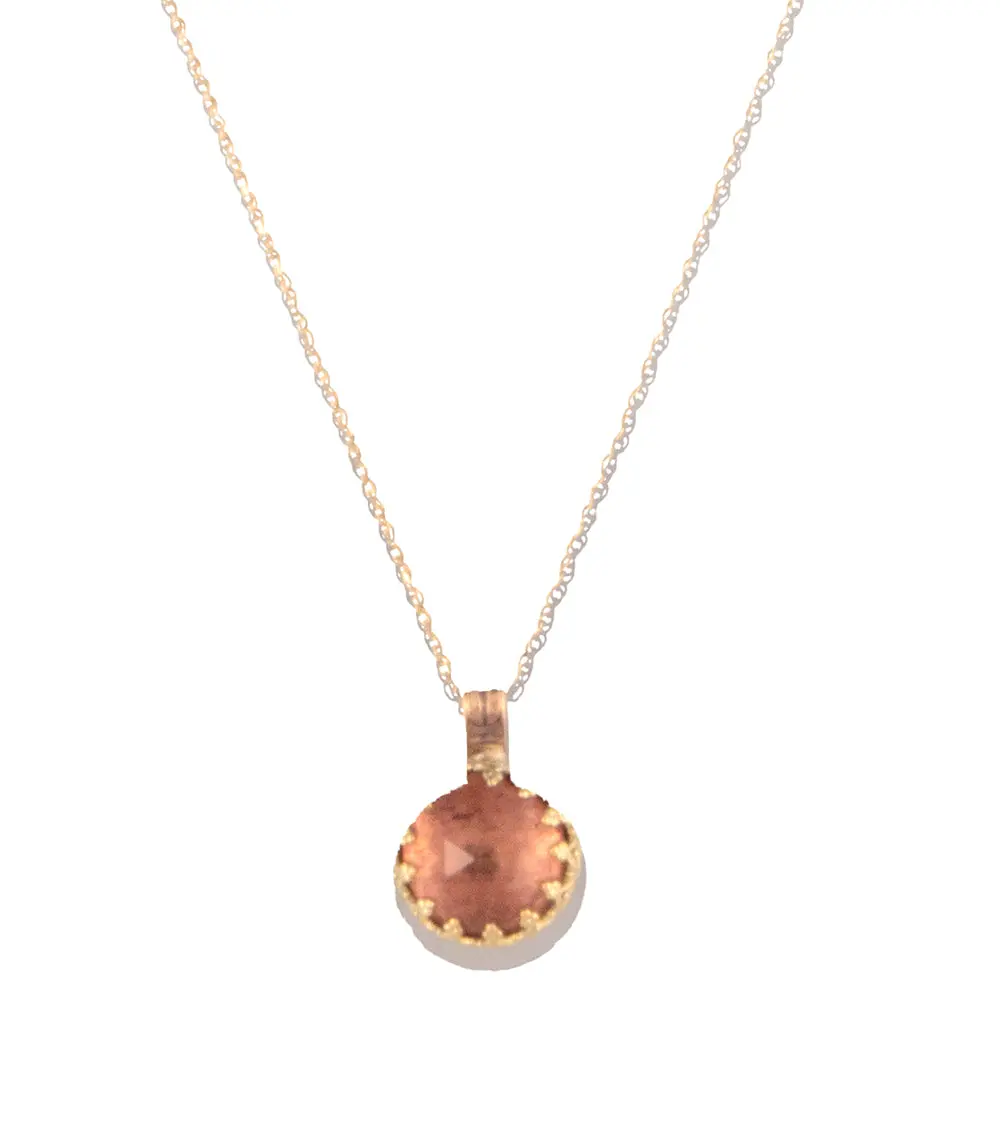 Pink Tourmaline Faceted Round Cab Necklace By Galit 2