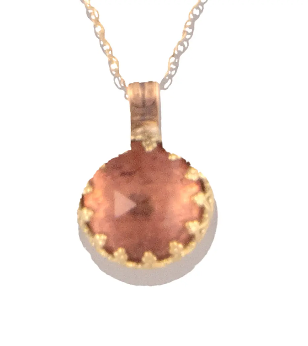 Pink Tourmaline Faceted Round Cab Necklace By Galit 1