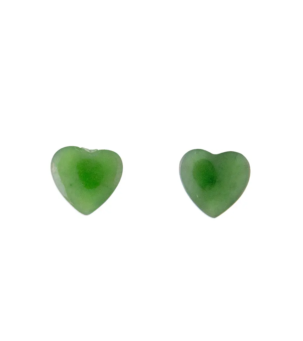 Heart-Shaped Jade Cab Earrings By Galit 1