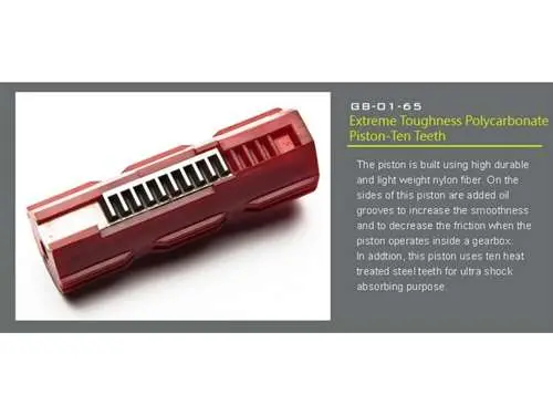 Code-8 Extreme Toughness Polycarbonate Piston-Ten Teeth 1