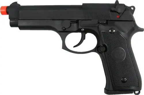 Src Full Metal M9 Gas Pistol (Black) With Gun Case Speedloader & Extra Magazine 1