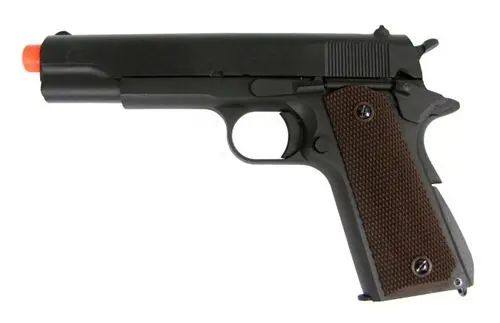 Src Full Metal 1911 Gas Pistol (Black) With Gun Case Speedloader & Extra Magazine 1