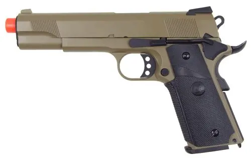 Src Full Metal Sr1911 Gas-Co2 Blowback (Tan) W- Gun Case & Extra Mag & Bb Loader 1