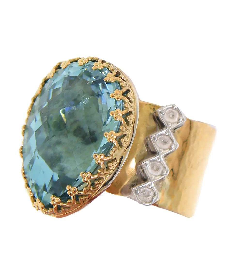 Aquamarine In Gold Ring By Galit 1