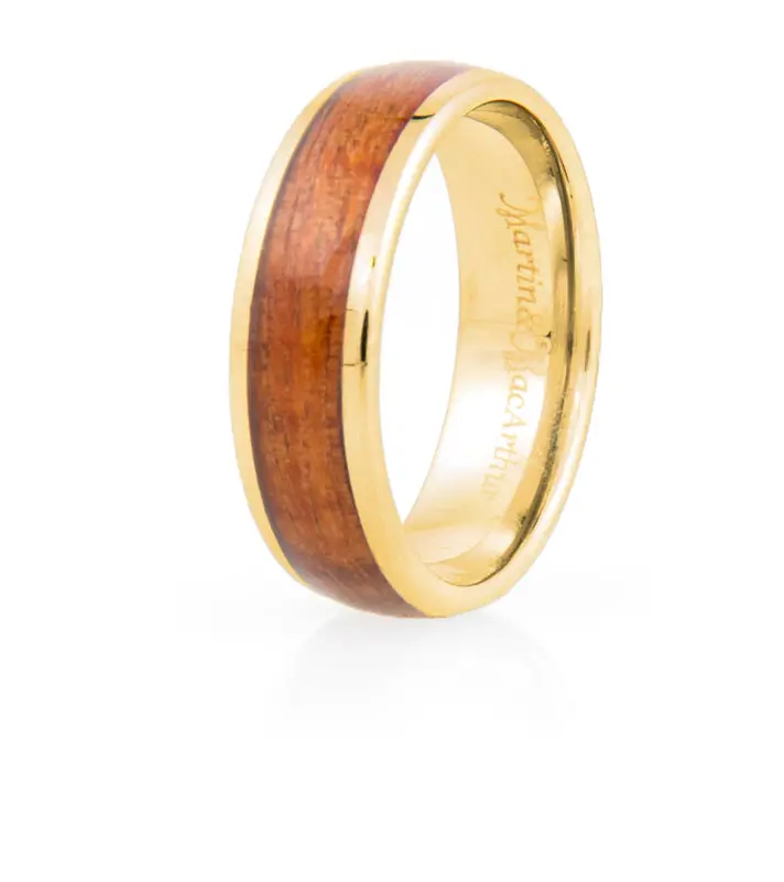 Koa Eternity Ring - Curved Gold 1
