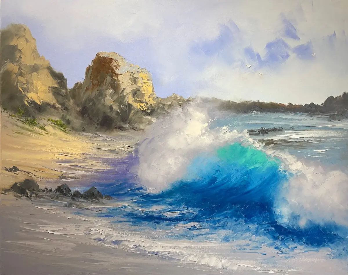 Original Painting: Oceanʻs Azure Eye By George Eguchi 2