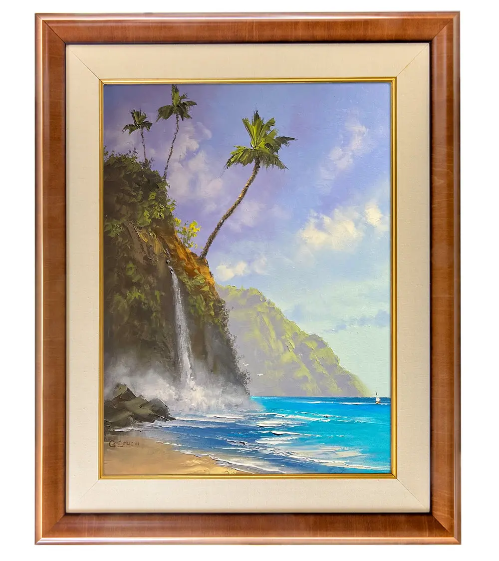Original Painting: Cascading Into Sand & Sea By George Eguchi 1