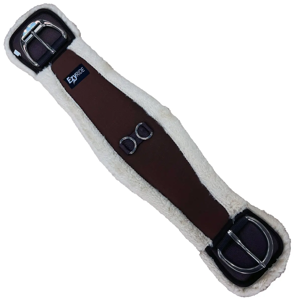 Ezy Ride Western Girth Anatomical Deluxe Fleece Brown 1