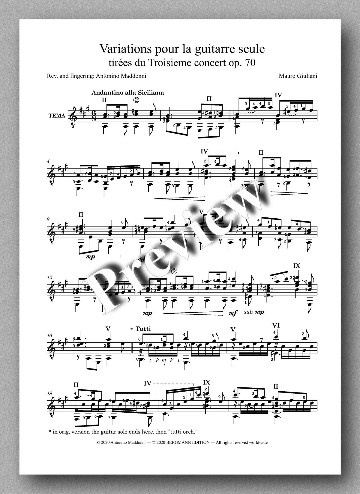 Giuliani-Maddonni, Variations Pour La Guitarre Seule 2