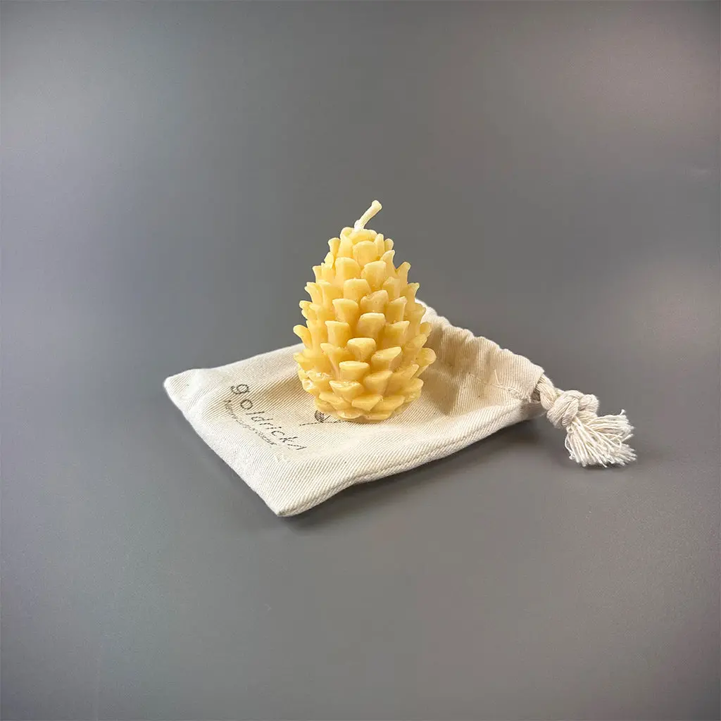 Beeswax Pinecone Candle By Goldrick 1