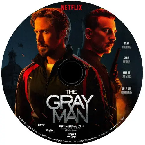 The Gray Man Dvd (2022) Movie - Region Free 1