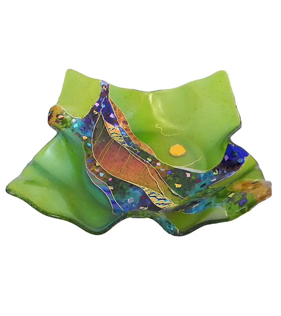 Square Flared Bowl - Green 1
