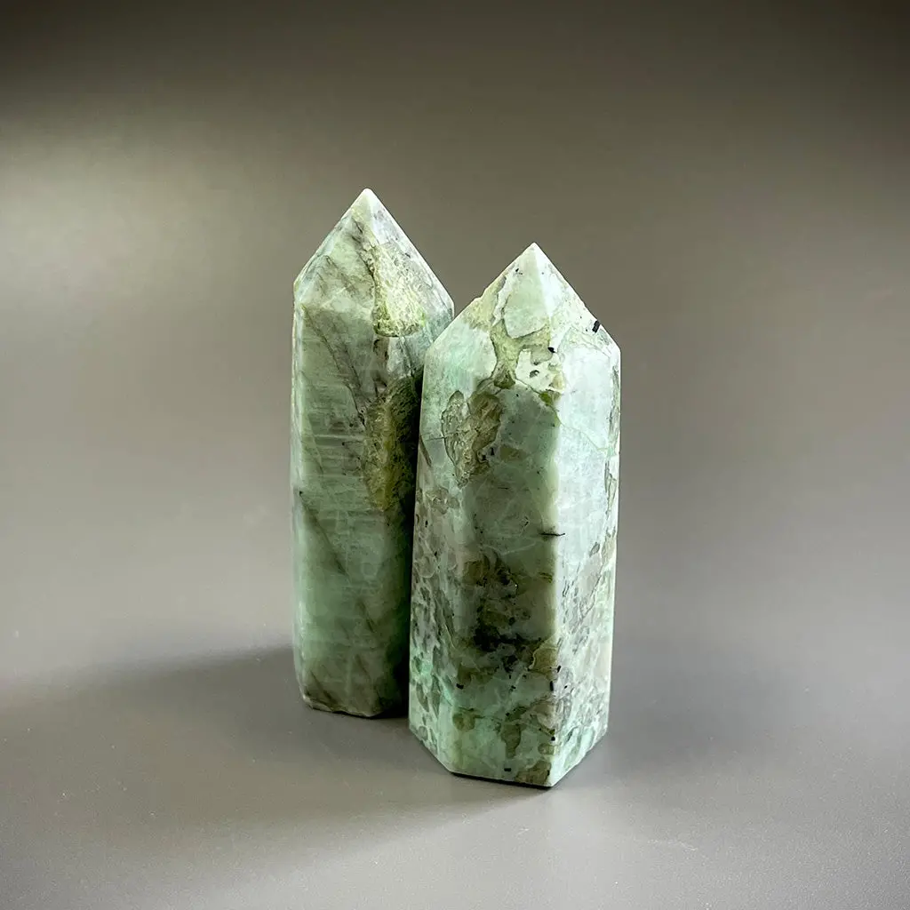 Green Moonstone Crystal Point Towers 1