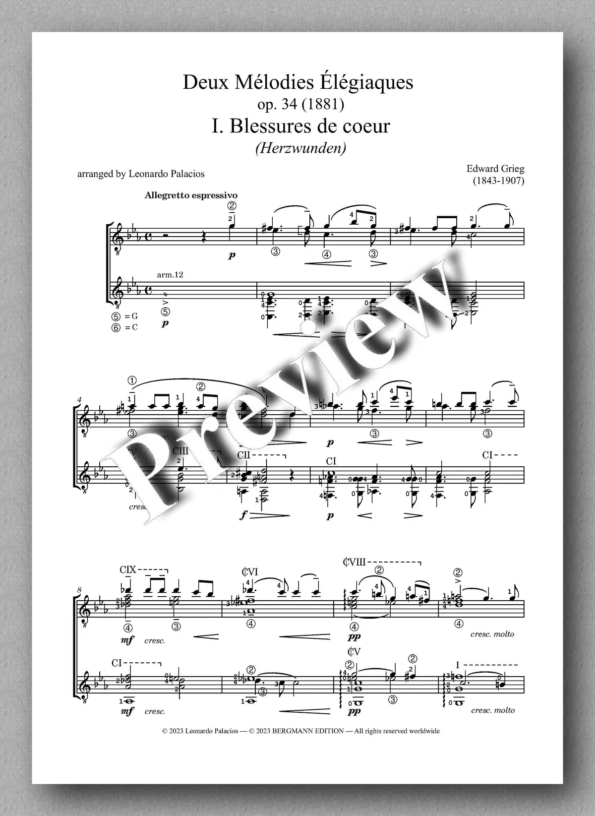 Grieg-Palacios, Deux Mélodies Élégiaques, Op. 34 2