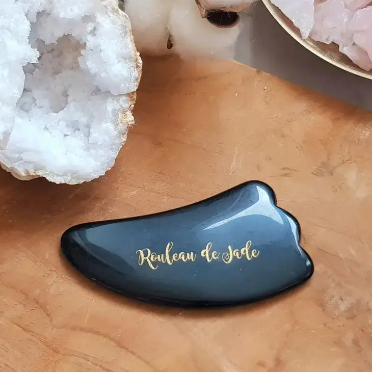 Gua Sha Lift Anti-Inflammatory Feather - Black Obsidian 2