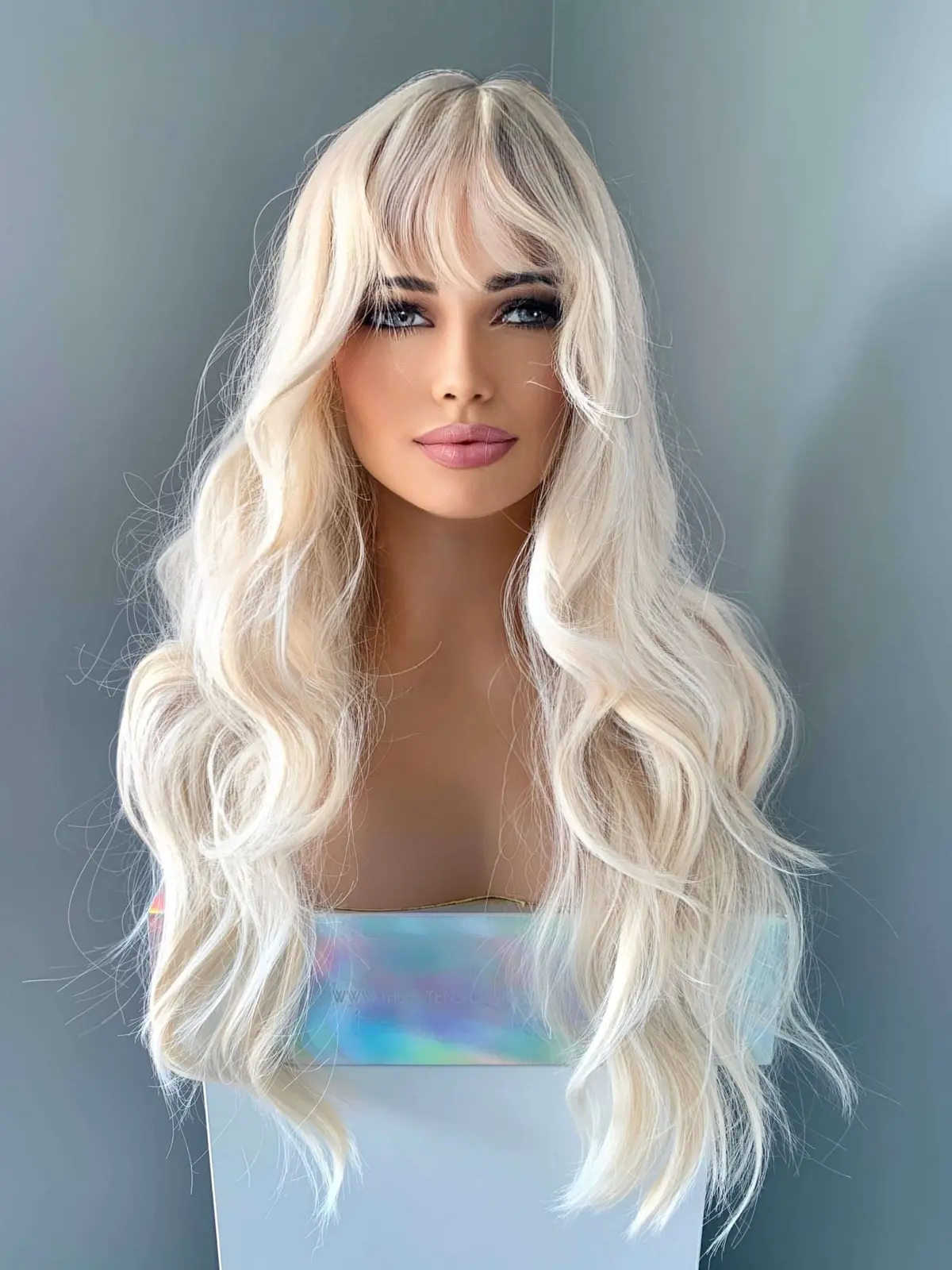Gwen Long Blonde Layered Wig With Bangs 1