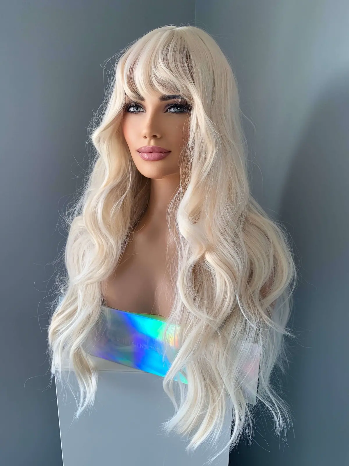 Gwen Long Blonde Layered Wig With Bangs 2