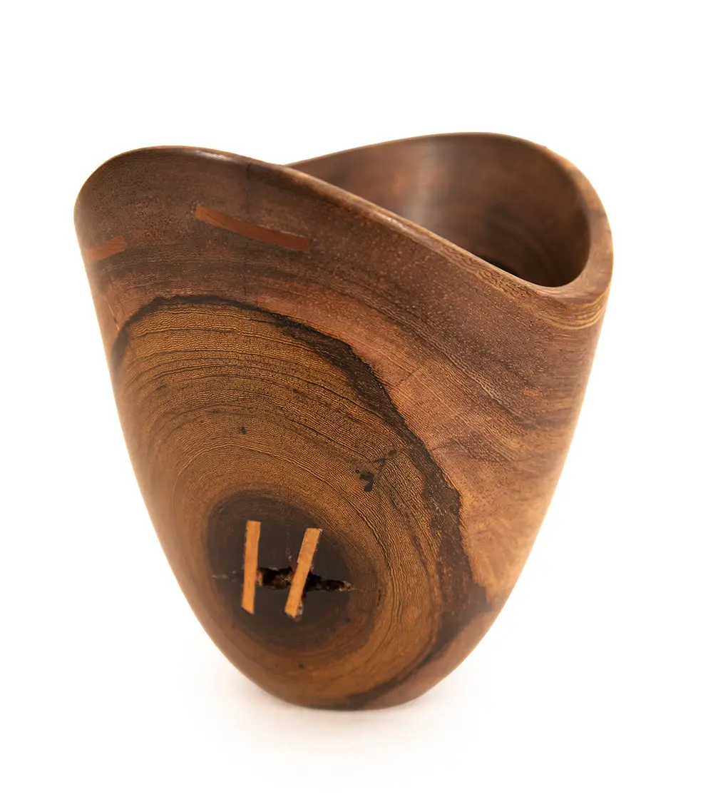 Pheasant Wood Bowl With Koa Stitch #2471 By Aaron Hammer 2