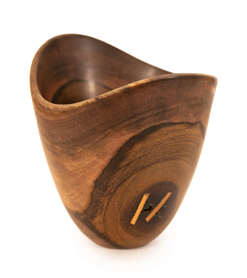 Pheasant Wood Bowl With Koa Stitch #2471 By Aaron Hammer 1