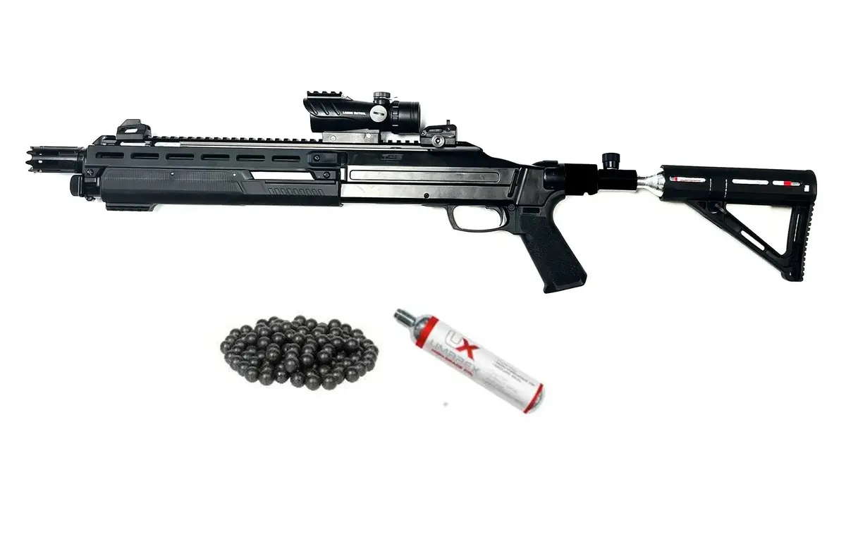 New T4e Hdx Maximus .68 Cal. 88/90G Co2 Version Gen2 W/Adjustable Stock - Up To 550-650+ Fps 50+Joules Devastating Power Custom Home Defense Edition Pump Action Shotgun! 1