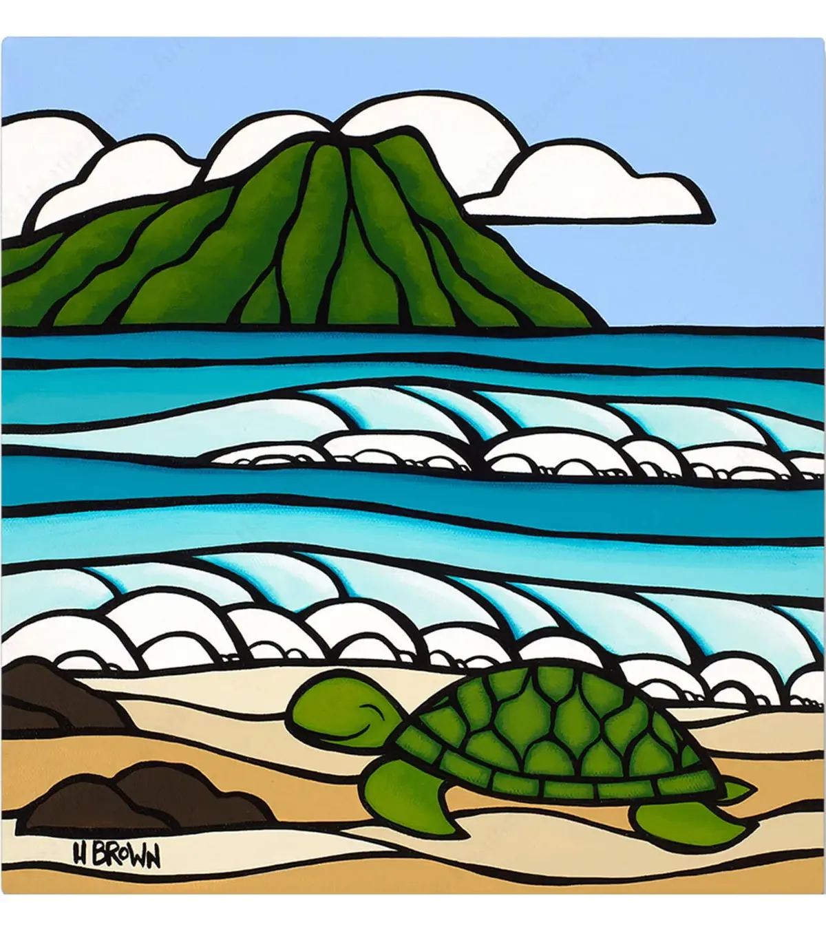 Honu Smile By Heather Brown -  Limited Edition Giclee 1