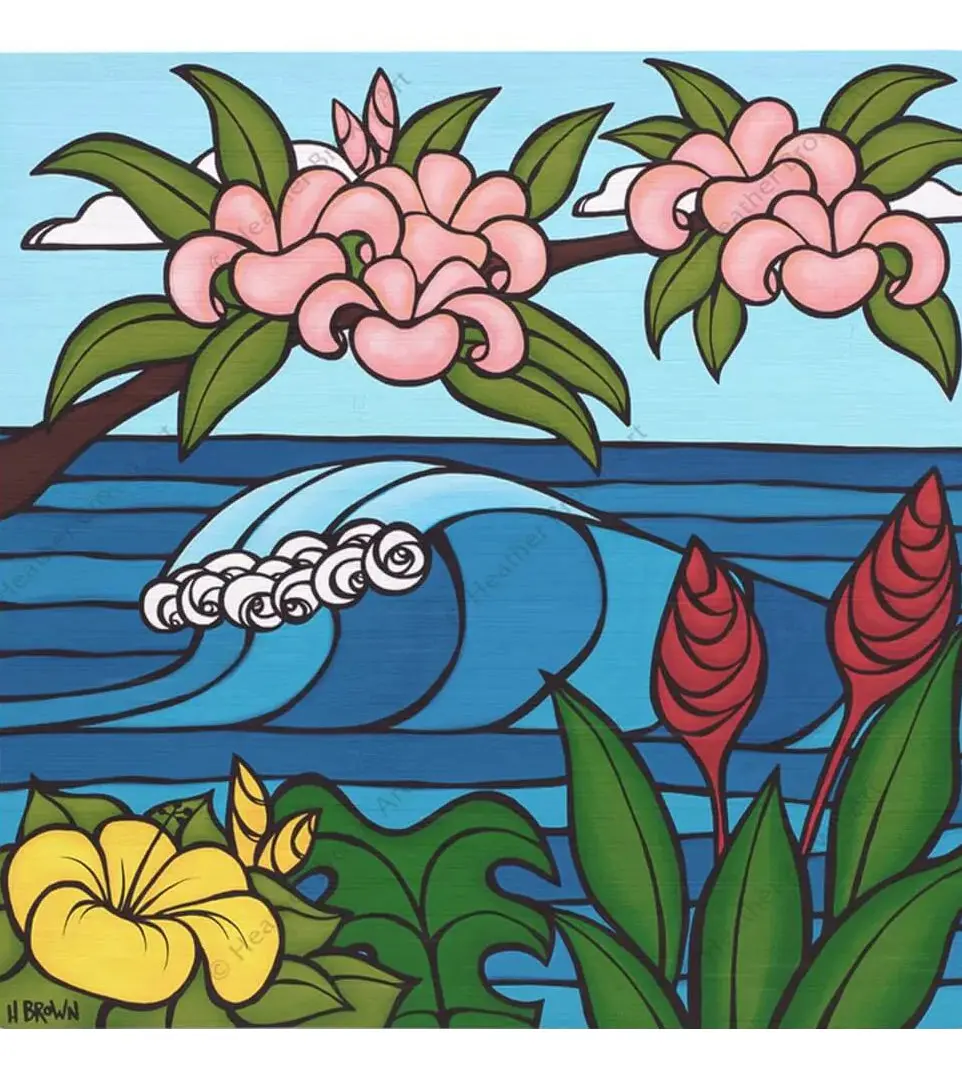 Pink Plumerias By Heather Brown -  Limited Edition Giclee 1