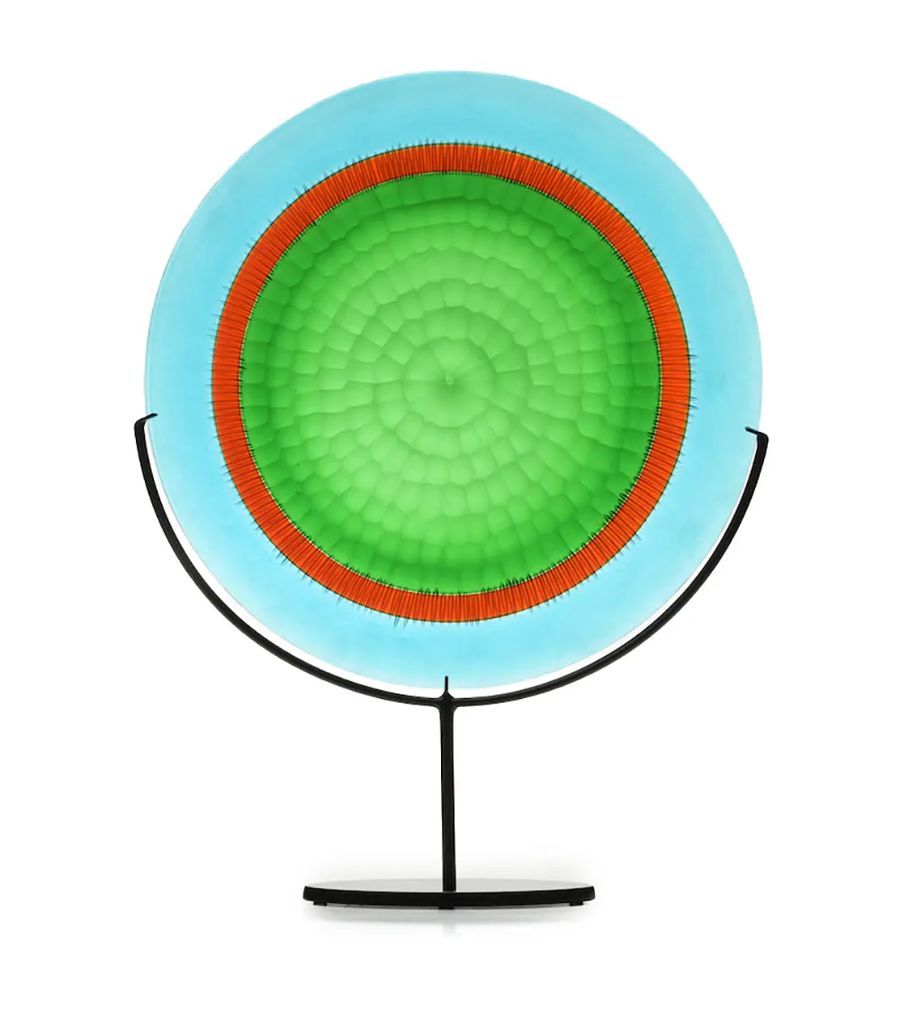 Glass Sculpture "Fish Eye Blue/Green" By Jonathan Swanz 1