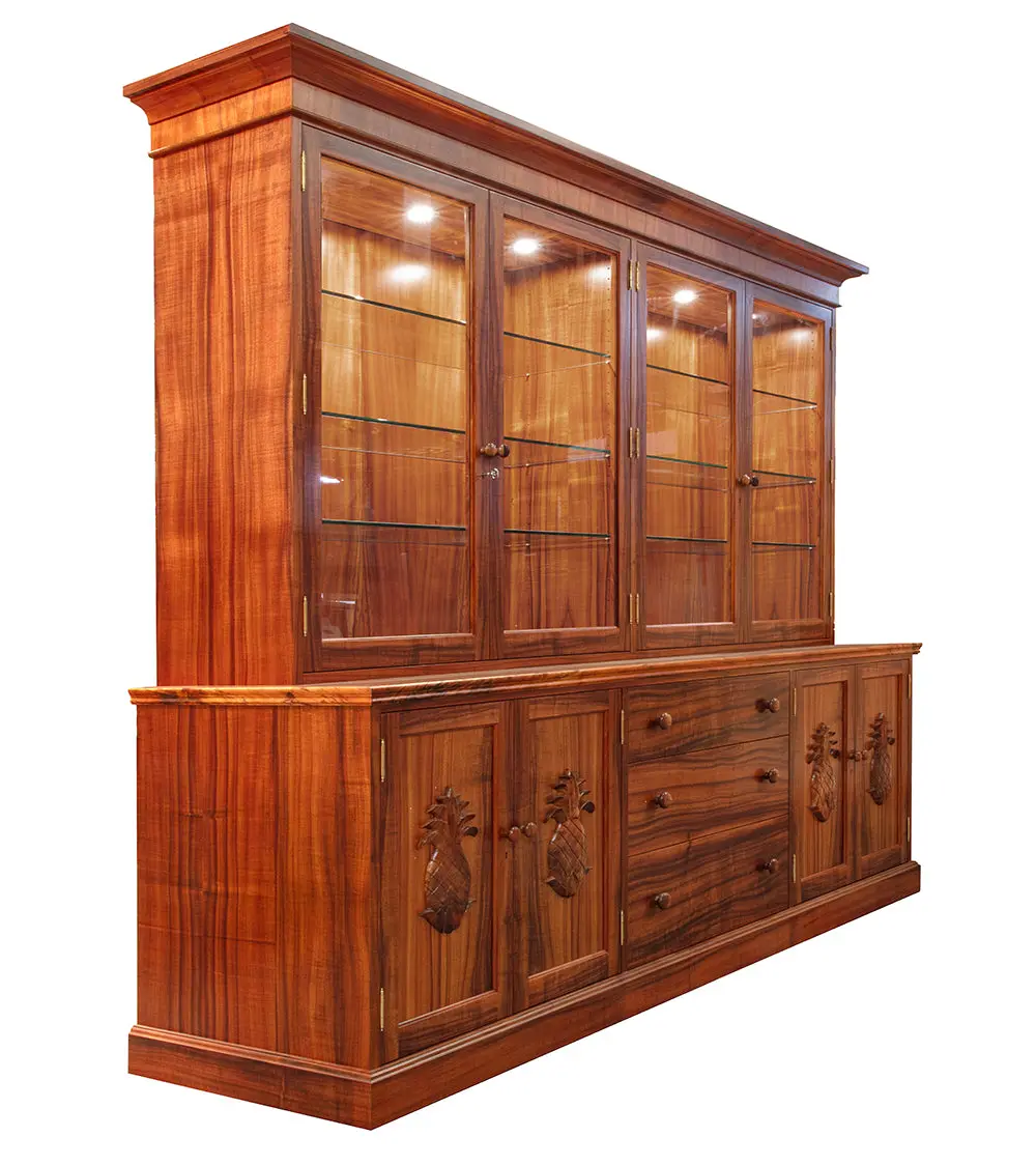 Richmond China Hutch, Carved Pineapples 1