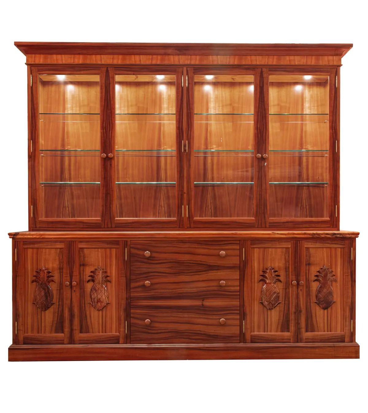 Richmond China Hutch, Carved Pineapples 2