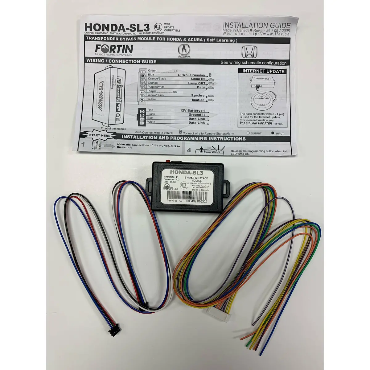 Fortin Honda-Sl3 - Honda Data Immobilizer Bypass Kit - Self Learning 1