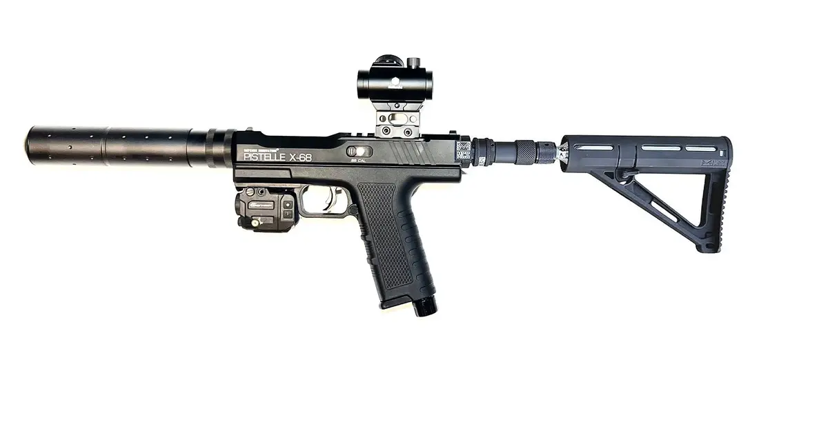 ** New ** Pistelle X-68 Gen2 - 88G Co2 Custom Carbine Edition W/ Barrel & Mock Suppressor Kit - Home Defense Pistol - Up To 80+ Joules - Package! 1