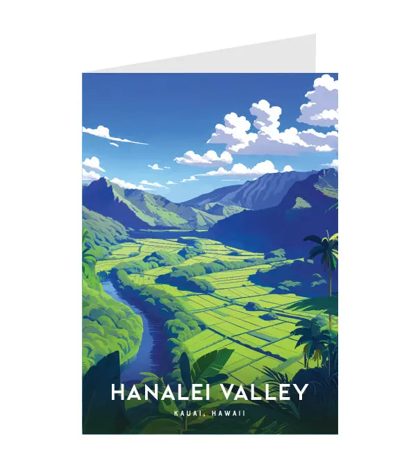 Greeting Card "Hanalei Valley, Kauai" Hawaii Travel Art 1