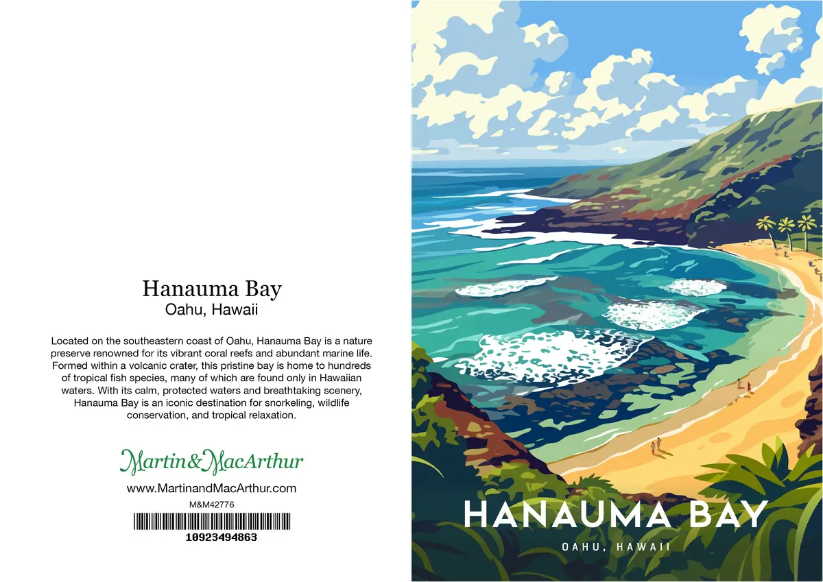 Greeting Card "Hanauma Bay, Oahu" Hawaii Travel Art 2