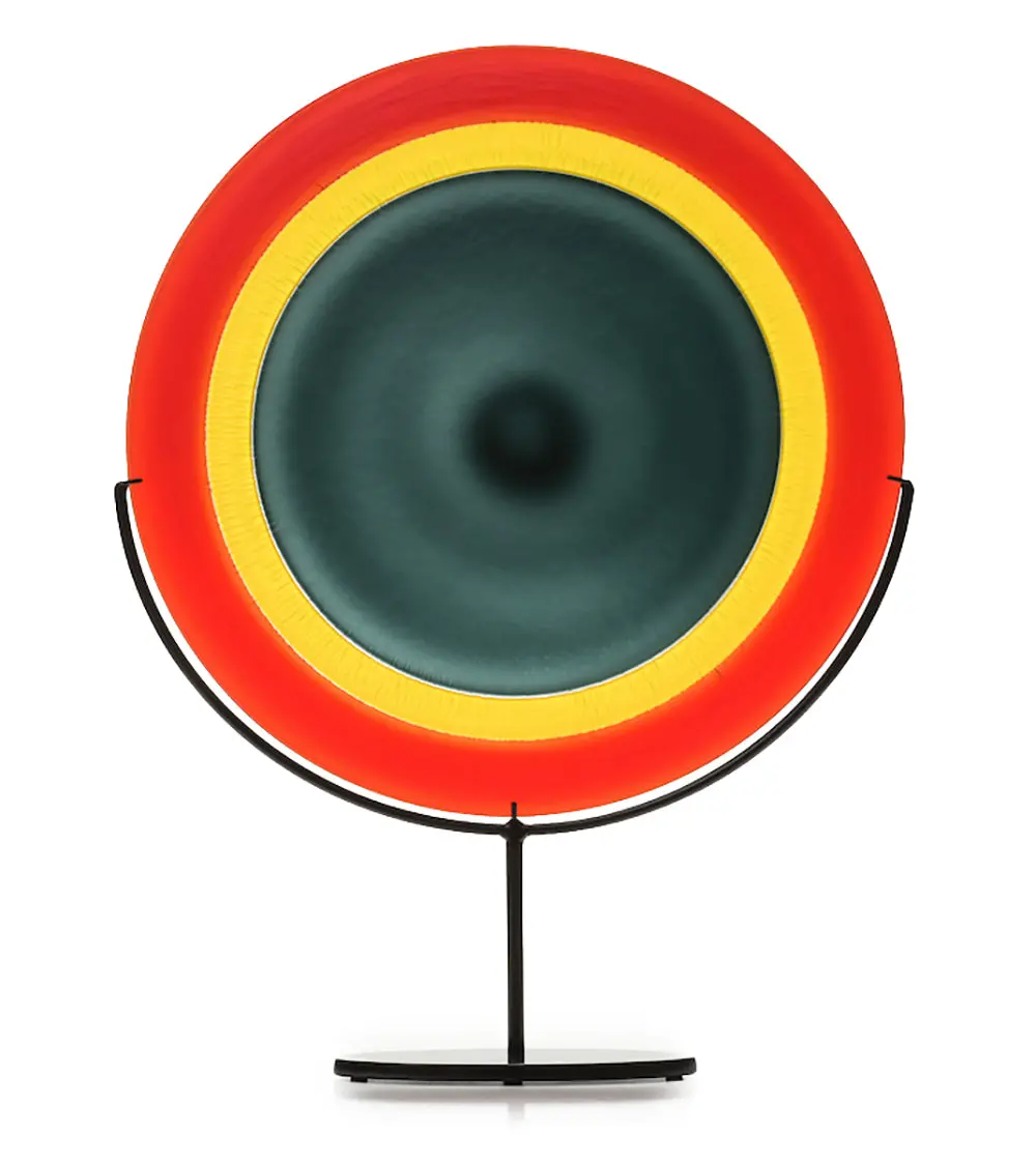 Glass Sculpture "Fish Eye Red/Yellow" By Jonathan Swanz 1