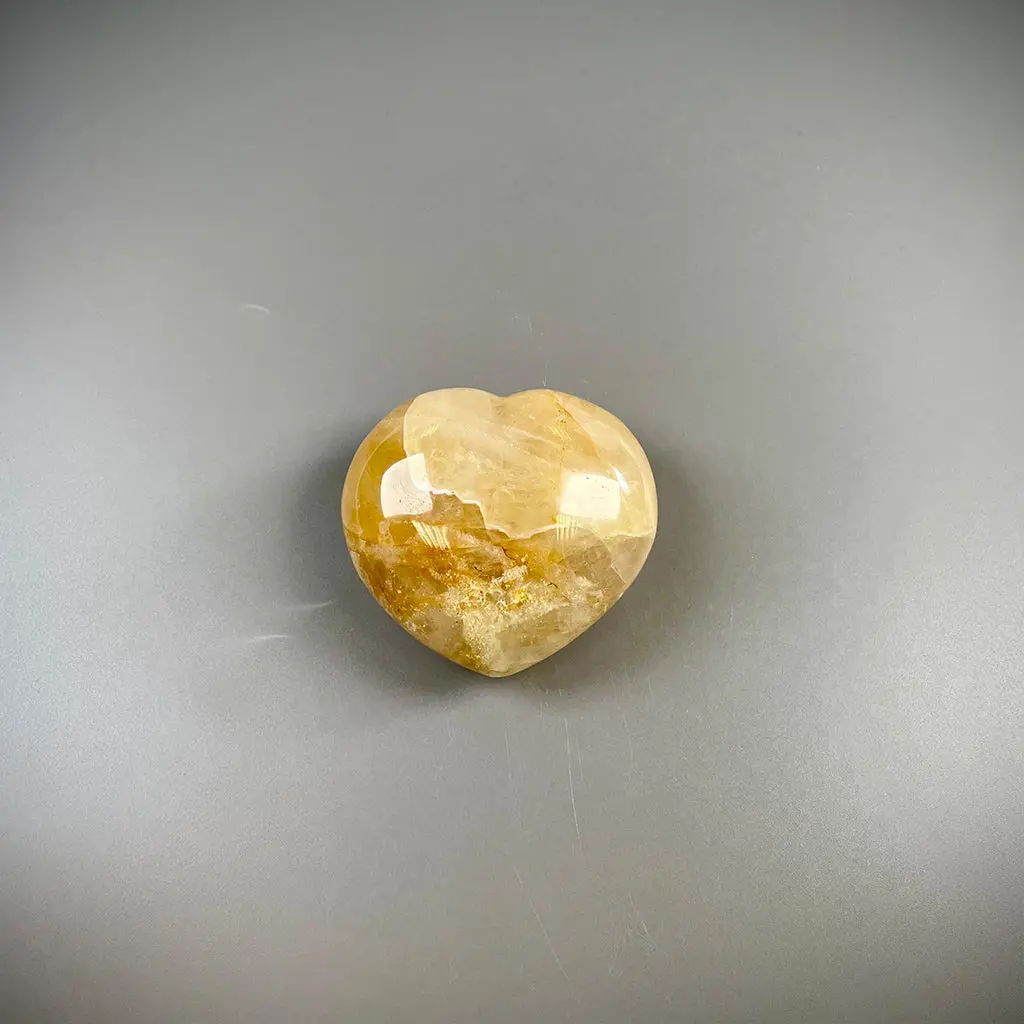 Yellow Hematoid Quartz Crystal Hearts - Golden Healer 1