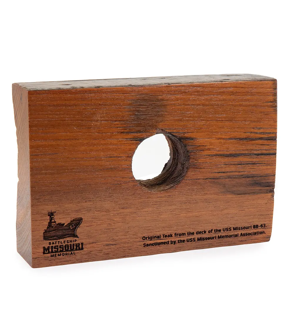 Uss Missouri Commemorative Teak Plank With Plug Hole 1